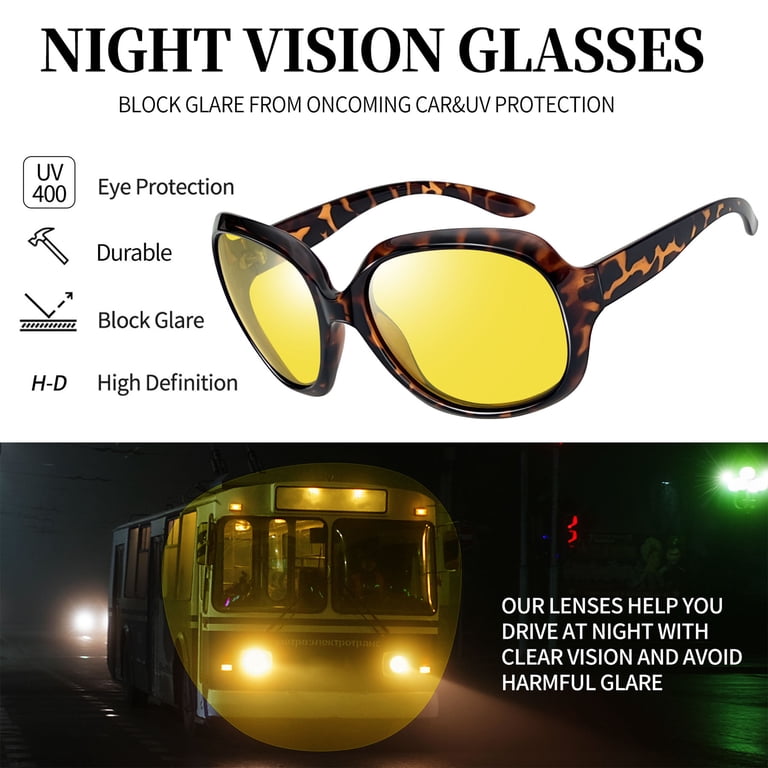 Joopin Night Vision Glasses Women's Butterfly Style, Yellow photo 3