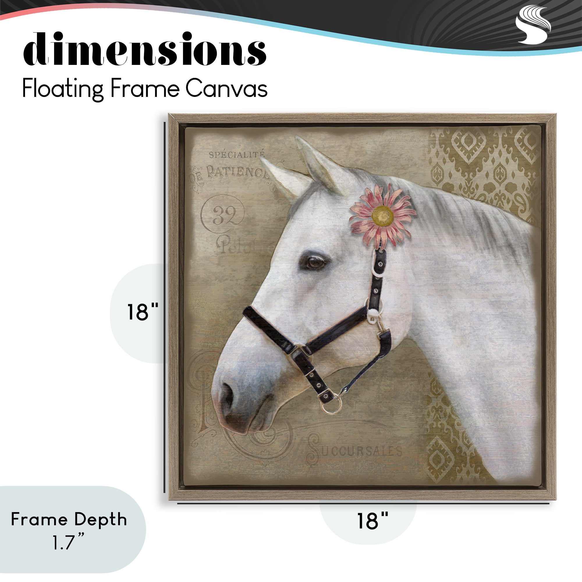 Stupell Industries Boho Barnyard Horse Brown Framed Floater Canvas Wall Art, design by Suzanne Nicoll