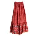 thumbnail image 6 of Seyurigaoka Women's Casual Elastic Waist Long Loose Fit Skirt, Bohemian Style Floral Beach Skirt, 6 of 8