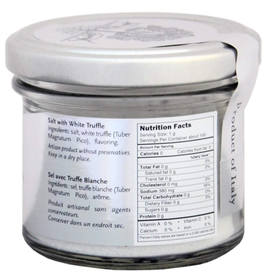 White Truffle Salt - 3.5oz | by Selezione Tartufi | Seasoning for eggs, meats, pastas, risotto, potatoes and popcorn