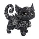 thumbnail image 1 of Escultura de gato gótica coleccionable, decoración de resina, figura de gato pintada a mano, gatito negro, ojos de oliva, escultura moderna de gato, a, 1 of 9
