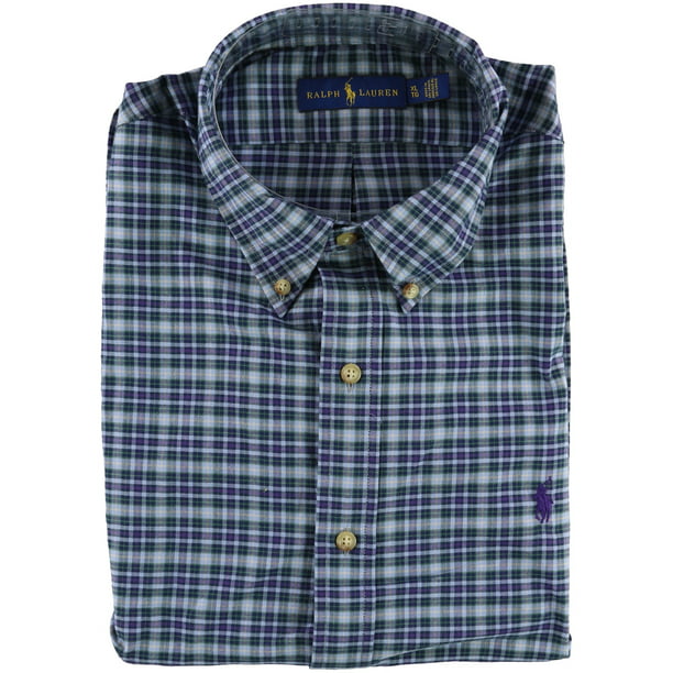 Ralph Lauren - Ralph Lauren Mens Standard Plaid Button Up Shirt bluetan ...