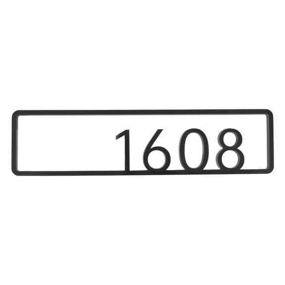 HOMEMAXS Frame Decor House Number Plate .00X5.00X0.50CM Black