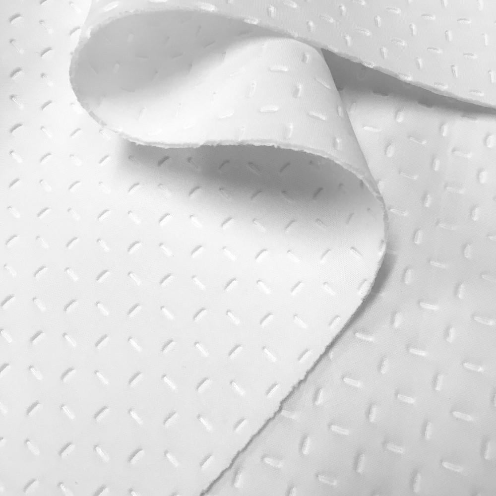 Scuba Knit Fabric Neoprene Embossed Polyester Spandex 58'' Wide BTY (Pin) (White)