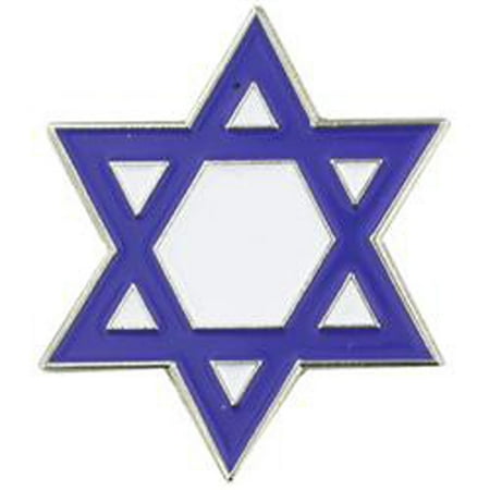 PinMart's Blue and White Jewish Star of David Enamel Lapel Pin