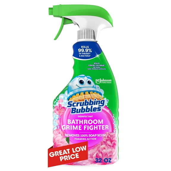 Scrubbing Bubbles Bathroom Grime Fighter Disinfectant, Floral Fusion Scent, 32oz