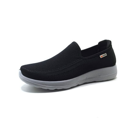 

Colisha Womens Walking Shoes Platform Flats Slip On Sneakers Running Breathable Casual Shoe Mesh Black-Men 8