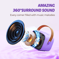 thumbnail image 2 of BONAKO Mini Karaoke Machine for Kids Adults, Portable Bluetooth Singing Speaker with 2 Mics, Ideal Birthday Gift for Girls Boys Home Family Party, Purple, 2 of 16