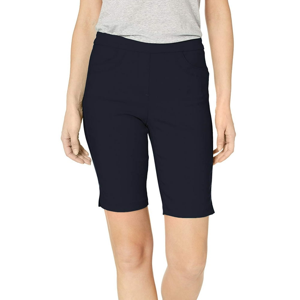 Tribal Shorts Womens Flatten It Bermuda Shorts Navy PullOn Stretch 6