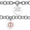 Personalized Women's Stainless Steel Medical ID Engravable Heart Charm Bracelet, 7-1/2"