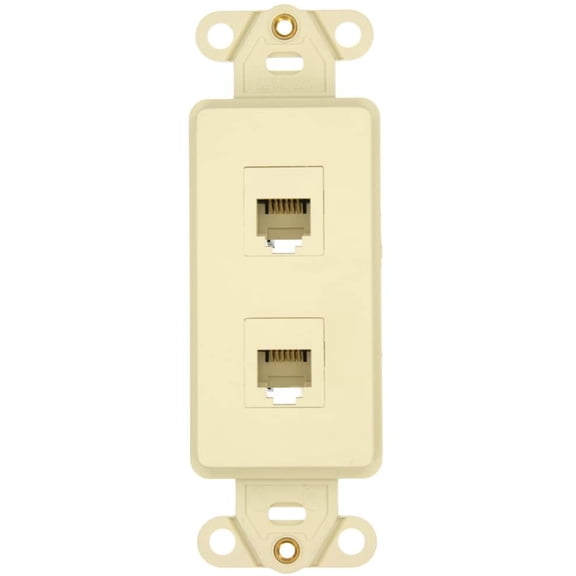 Leviton Ivory Quickport 6-Wire Phone Voice Jacks Modular Telephone 41666-I