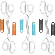 REALIKE 6 inch Multipurpose Scissors,Safety Comfort Grip Handles, Sharp Stainless Steel Scissors for School Office Home