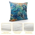 thumbnail image 4 of Orinice Dolphins Fish Ocean Graphic Decorative Throw Pillow Cover for Home Couch Living Room Bed Sofa - High-Quality, All-Year Round Use - 1PC 12x12in, 4 of 5