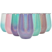 Simple Modern Spirit 12oz Wine Tumbler Glass with Lid - Vacuum Coffee Mug Stemless Cup 18/8 Stainless Steel Shimmer: Kunzite
