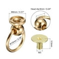 thumbnail image 2 of Unique Bargains 6x8mm Ball Head Stud Rivets Screw Back with O Ring, 12Pack Button Nipple Rivet, Gold Tone, 2 of 4