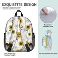 thumbnail image 5 of Sunflower and Text White Pattern Backpack for School, Cute School Bag with Adjustable Shoulder Straps and Padded Back, 13.8"x11.4"x6", 5 of 5