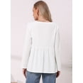 thumbnail image 3 of DARING DIVA Women's Button Down Blouse Long Sleeve V Neck Lightweight Top S White, 3 of 6