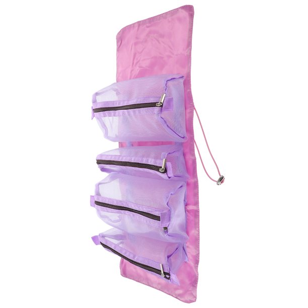 unbranded Bolsa Cosmética Morada Portátil 4 En 1 Plegable Con Desmontable Para Organizar Maquillaje
