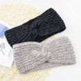 thumbnail image 2 of Diadema deportiva de punto con hilo plateado cálido, banda para el pelo de felpa con protección para las orejas, diadema de lana para mujer, invierno, 1 unidad, 2 of 5