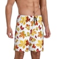 thumbnail image 2 of Gaeub Autumn Leaves 1 Print Men's Short Pajama Pants, Sleep Shorts, Household Pants, Casual Pants with Pockets-XX-Large, 2 of 6