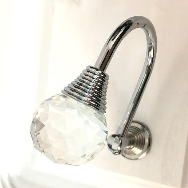 Gancho Decorativo BLESIY para Toallas de ropa Cristal blanco Colgador de gancho de pared de aleación de zinc