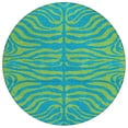 thumbnail image 2 of Addison Rugs Chantille Indoor/Outdoor Transitional Animal Print Teal Washable Round Rug, 8' x 8', 2 of 6
