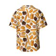 thumbnail image 6 of Daiia Coffee Bun Hot Dog Men's Linen Shirts Short Sleeve Casual Shirts Button Down Shirt for Men Beach Summer Wedding Shirt-3X-Large, 6 of 6