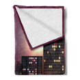 thumbnail image 2 of Modern Soft Flannel Fleece Throw Blanket, Big City Theme Urban Skyline Night Scene Full Moon Stars and Skyscrapers Image, Cozy Plush for Indoor and Outdoor Use, 60" x 80", Multicolor, by Ambesonne, 2 of 5
