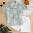 thumbnail image 2 of CAUYDY Baby and Toddler Boys' Short Sleeve Button Up Shirt and Shorts 2-Piece Outfit Set(L101-Light Blue,6-7 Y), 2 of 9