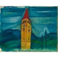 thumbnail image 2 of Karl Wiener 18x15 Gold Ornate Wood Frame and Double Matted Museum Art Print Titled - The Tower (1939), 2 of 4