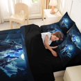 thumbnail image 5 of Manfei Moon Mountain 7 Pieces Full Size Bedding Sets,Natural Wolf Full Size Bed in a Bag,Blue,Black Reversible, 5 of 7