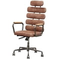 thumbnail image 1 of ACME Chaise de Bureau Pivotante Réglable à Dossier Haut en Cuir Calan, Brun Whisky, 1 of 6