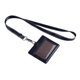 thumbnail image 3 of Porta credencial con cordón Organizador portátil de cuero PU Tarjetero transparente negro, 3 of 8