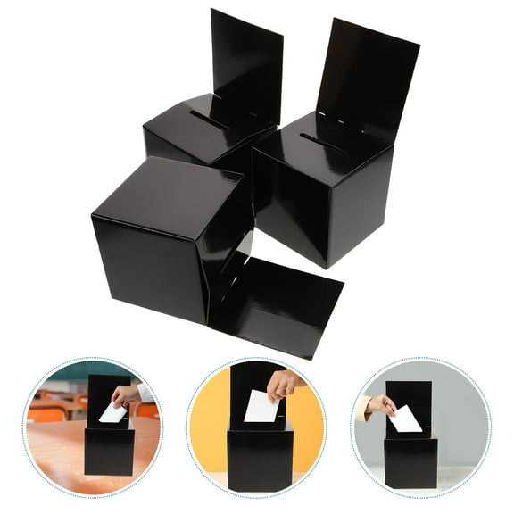 NUOLUX 6Pcs Black Paper Wedding Card Box for Reception 11.8x5.9x5.9in