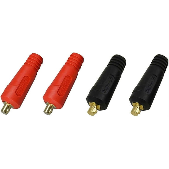 RIVERWELD TIG Welding Cable Panel Connector Socket Set Dinse-Style Quick Fitting 200Amp (4, DKJ10-25)