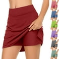 thumbnail image 2 of Fengactive Women's Skirts Elastic Waist Gym Workout Skorts with Shorts Underneath Quick Dry Athletic Running Skirts, 2 of 8