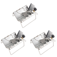 thumbnail image 1 of 3X Camping Stove Outdoor Portable Windproof High-Power Cassette Gas Stove Picnic Accessories,3 x Camping Gas Stove kit,Silver, 1 of 1