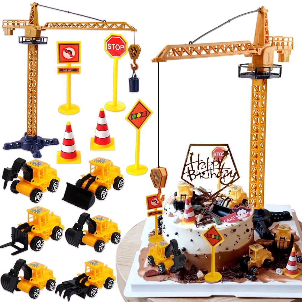 Large Excavator Construction Birthday Cake Decor Cake Topper Crane Tractor  Party Construction Party Boy 1st Baby Shower Gifts - Cake Decorating  Supplies - AliExpress