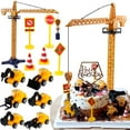 thumbnail image 6 of 12pcs Construction Cake Topper Vehicles Cake Decoration Set Truck Excavator Tower Crane Cupcake Topper Traffic and Road Sign Decor Happy Birthday Party Supplies Favors for Kids Boys, 6 of 6