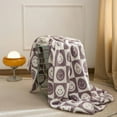 thumbnail image 5 of Checkered Throw Blankets with Smiley Faces Reversible Soft Cozy Warm Blanket for Bed Sofa (Grid Smile,Purple,30"x40"), 5 of 5