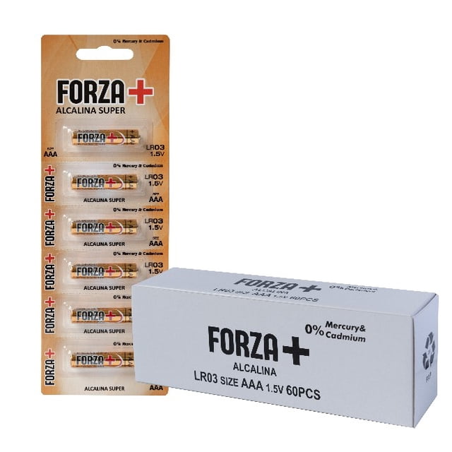 Pila Alcalina Super LR6 AAA 1.5 V Marca FORZA+ Forza + Pila AAA