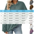 thumbnail image 3 of Lenpel Long Sleeve Shirts for Women Mock Neck Quarter Button Ribbed Knit Tunic Tops Loose Casual Lightweight Sweaters with Pocket(Light Blue,Large), 3 of 5