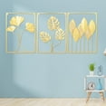 thumbnail image 2 of Gold Wall Decor, 3 Pack Gold Metal Wall Art for Living Room, Large Leaf Frame Accent Leaves for Living Room, Bedroom, Office, Study Wall Decor Home, 2 of 10