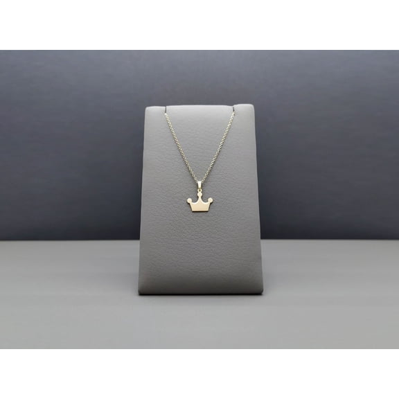 9K Gold Crown Charm Necklace in Solid Rose Gold, Dainty Queen Pendant, Princess Crown, Gift for Her, Gold Jewelry for Women