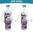 thumbnail image 3 of 40 oz Insulated Stainless Steel Tumbler Double Wall Stainless Steel Tumbler with 2-Way Drinking Light Purple and Black Floral, 3 of 9