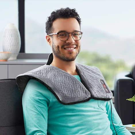 homedics heated massage wrap with tension relieving vibration Amazon.com: Homedics Heating Pad, Duel Intensity Vibrating Heated Neck &  Shoulder Massage Wrap to Aid & Rejuvenate Sore and Tired Muscles, Black :  Health & Household