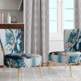 thumbnail image 2 of Designart "Cool Blue Daisy I" Chaise d'Appoint Rembourrée - Fauteuil Traditionnel pour Chambre, 2 of 7