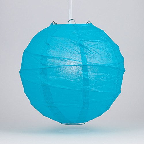 Luna Bazaar Premium Paper Lantern Lamp Shade 24 Inch Free Style Ribbed Turquoise Blue Rice Chinese Japanese Hanging Decoration For Home Decor Parties And Weddings Com Paper Lantern Lamp Shade, Chinese Lantern Style Lamp Shade