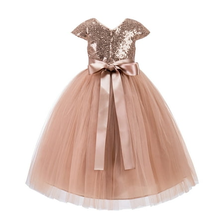 

Cap Sleeves Sequin Flower Girl Dress Special Occasions Bridesmaid 211