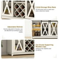 thumbnail image 5 of ANPOO 47"W Farmhouse Coffee Bar Cabinet Wine Rack and Storage, Tall Wine Bar Cabinet with 3 Tier Storage Hutch, Buffet Cabinet with LED Light and Glass Racks for Kitchen Dining Room, 5 of 7